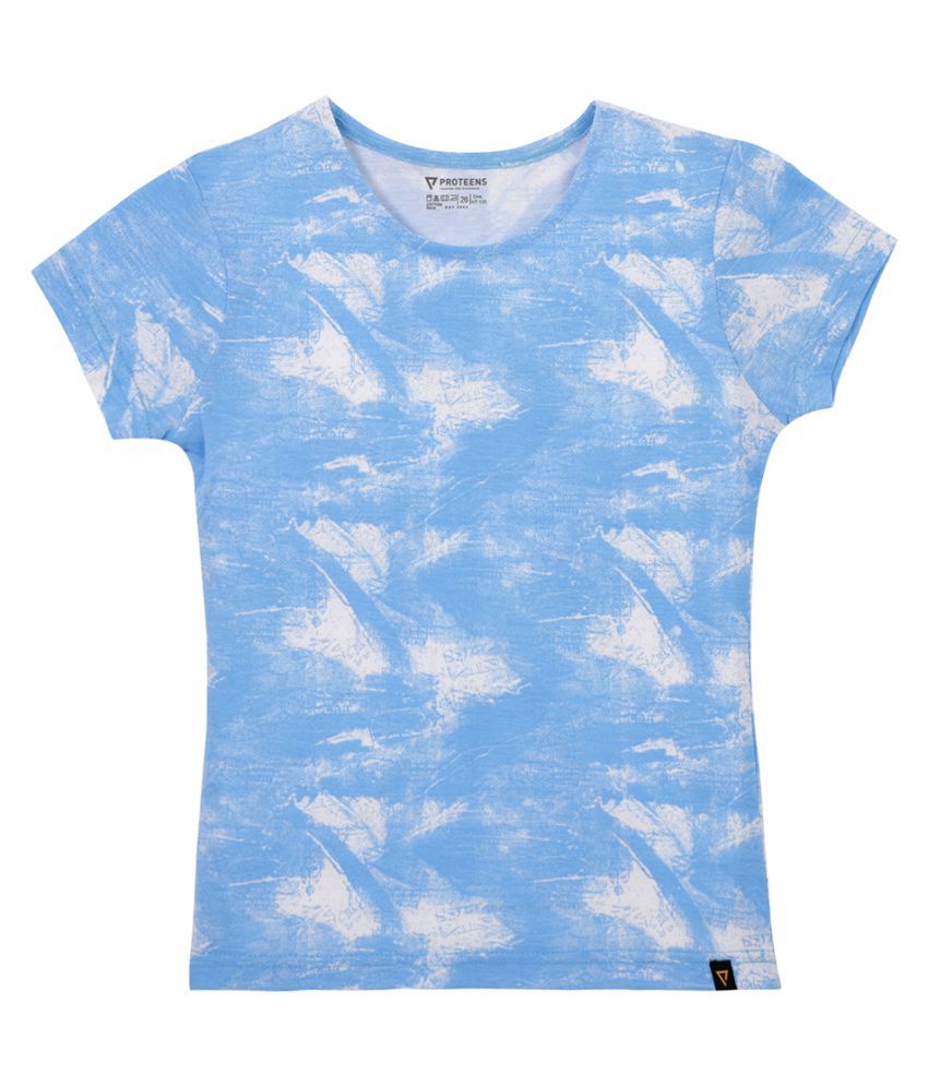     			Proteens Girls 100% Cotton T-Shirts ( Blue )