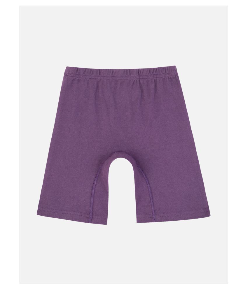     			Proteens Girls Purple Solid Slim Fit Cycling Shorts