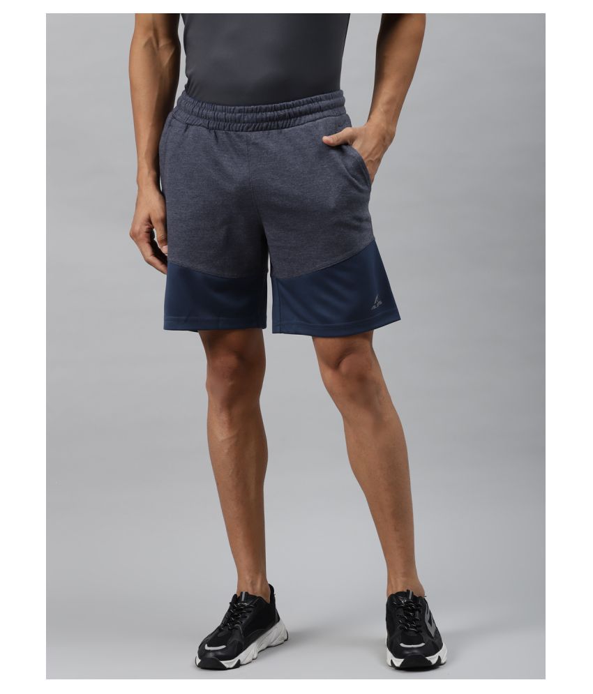     			Alcis Navy Cotton Solid Shorts