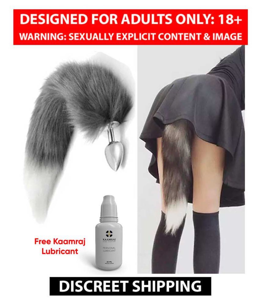     			Fluffy Fox Tail Stainless Steel Cosplay Costume Accessories Sex Toy For Men And Women By Naughty Nights + Free Kaamraj Lubricant