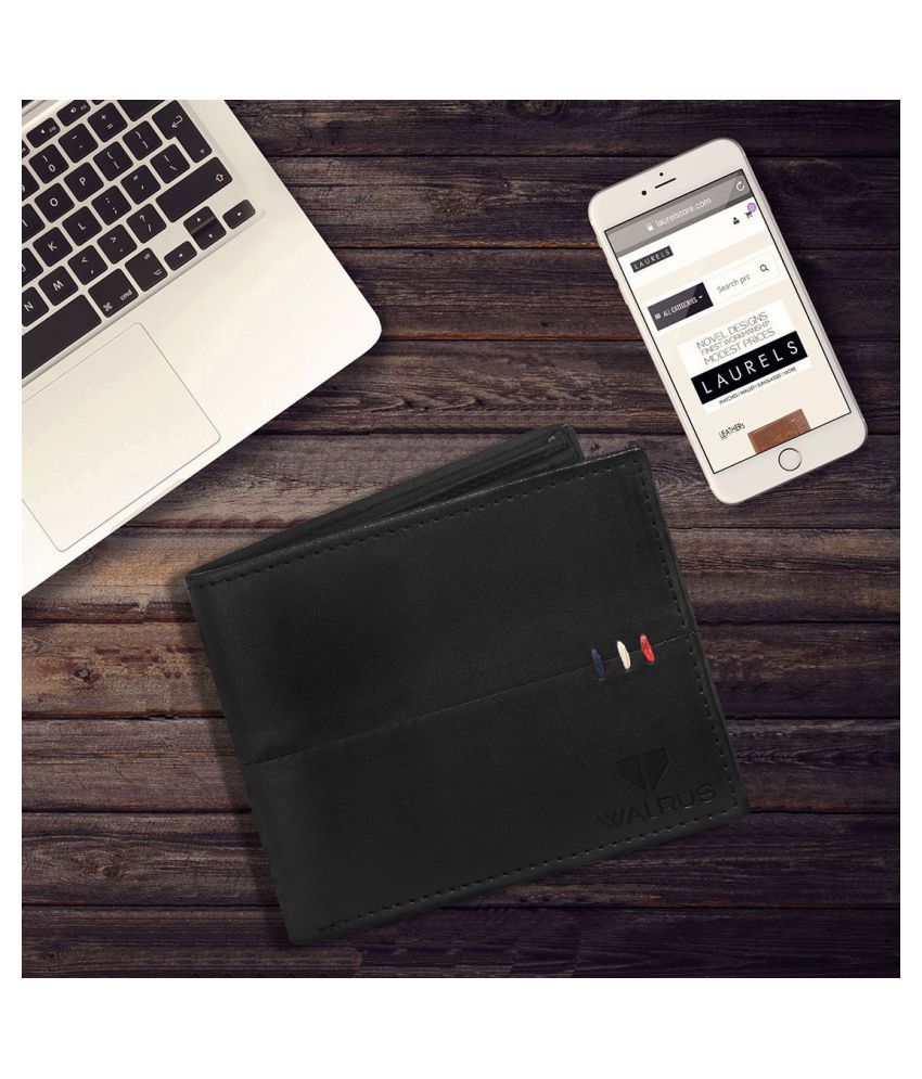     			Walrus Leather Black Casual Regular Wallet