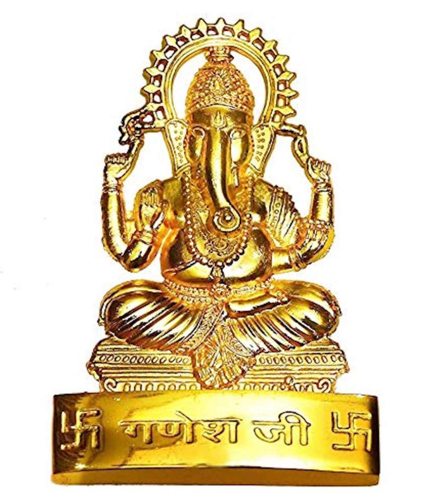     			rudradivine - Lord Ganesha Brass Idol (14 cm)