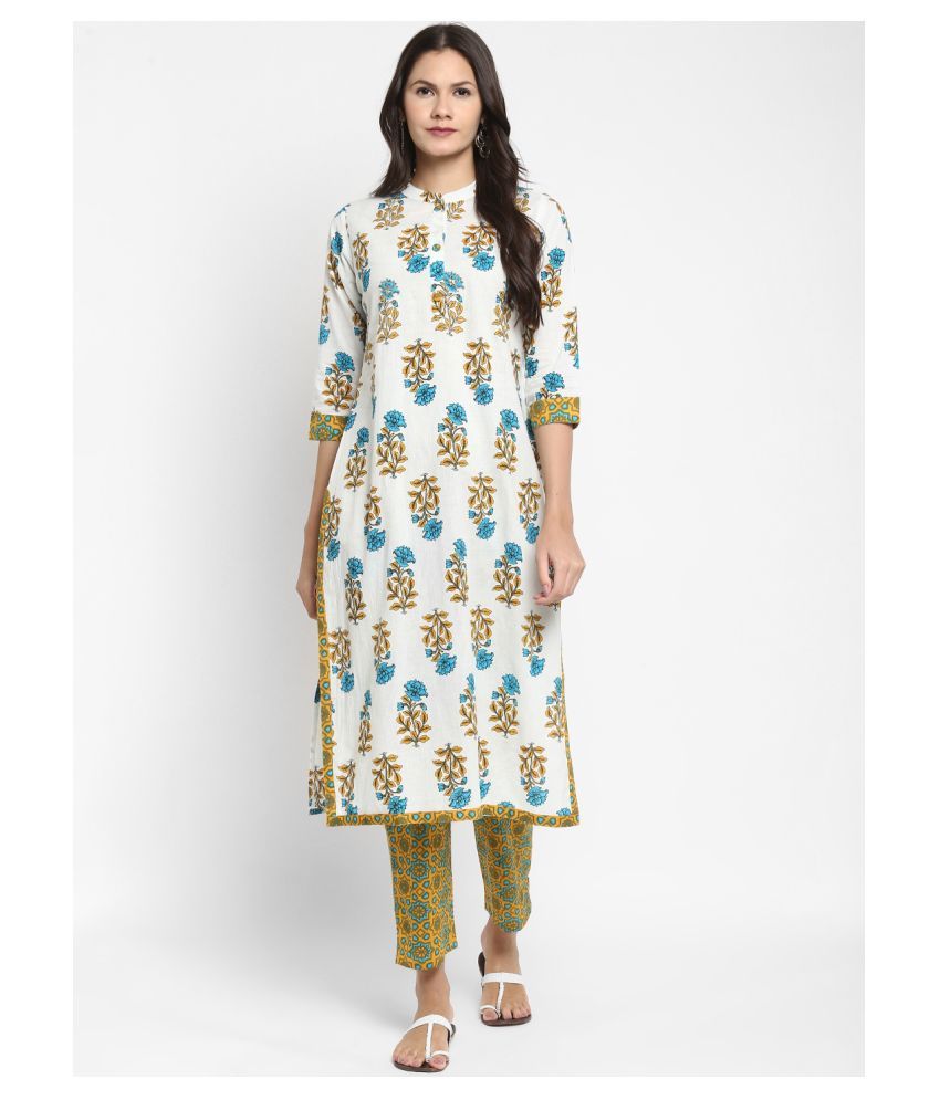     			Vbuyz Cotton Kurti With Pants - Stitched Suit