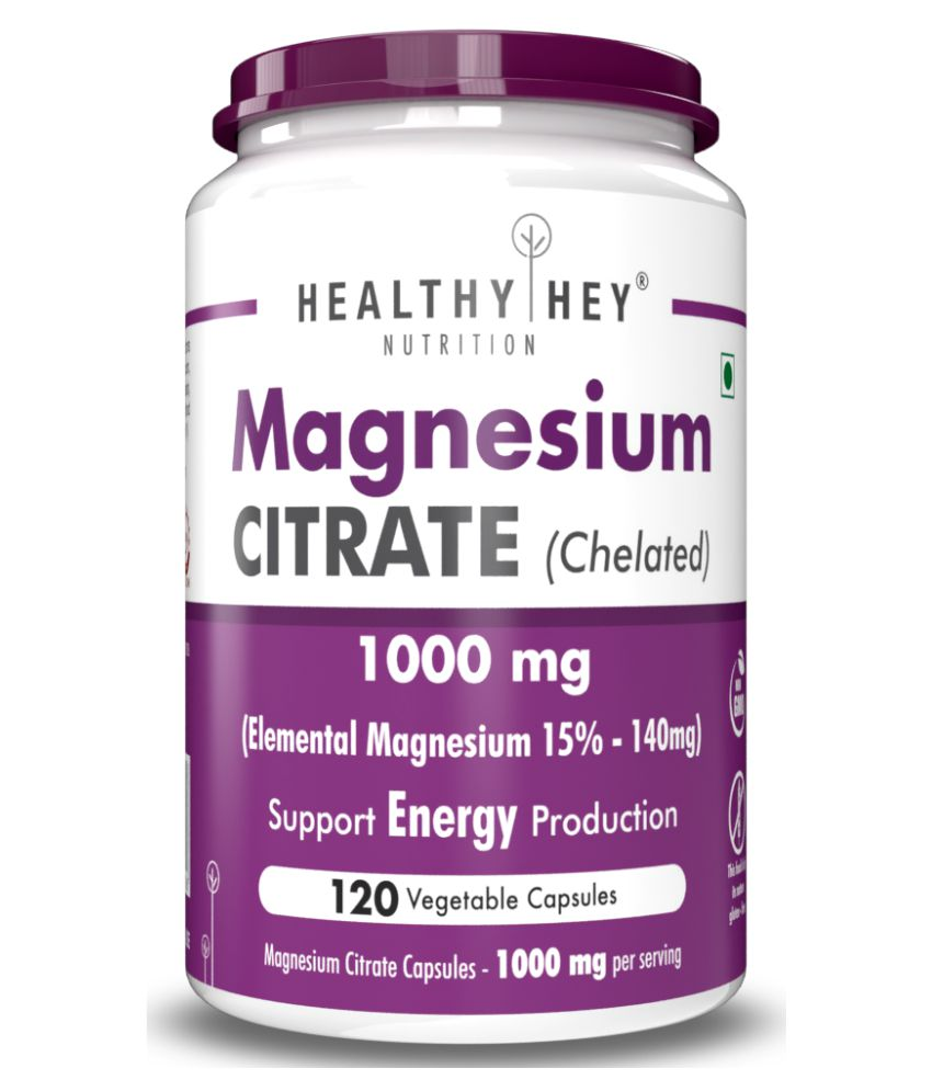 HEALTHYHEY NUTRITION Magnesium Citrate 120 Vegetable Capsules 1000 mg