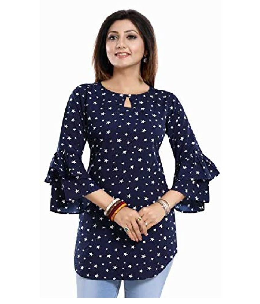     			Hemang Fashion Crepe Tunics - Blue