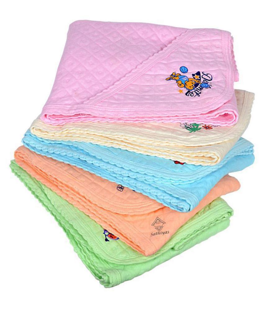     			Sathiyas Set of 5 Cotton Bath Towel Assorted