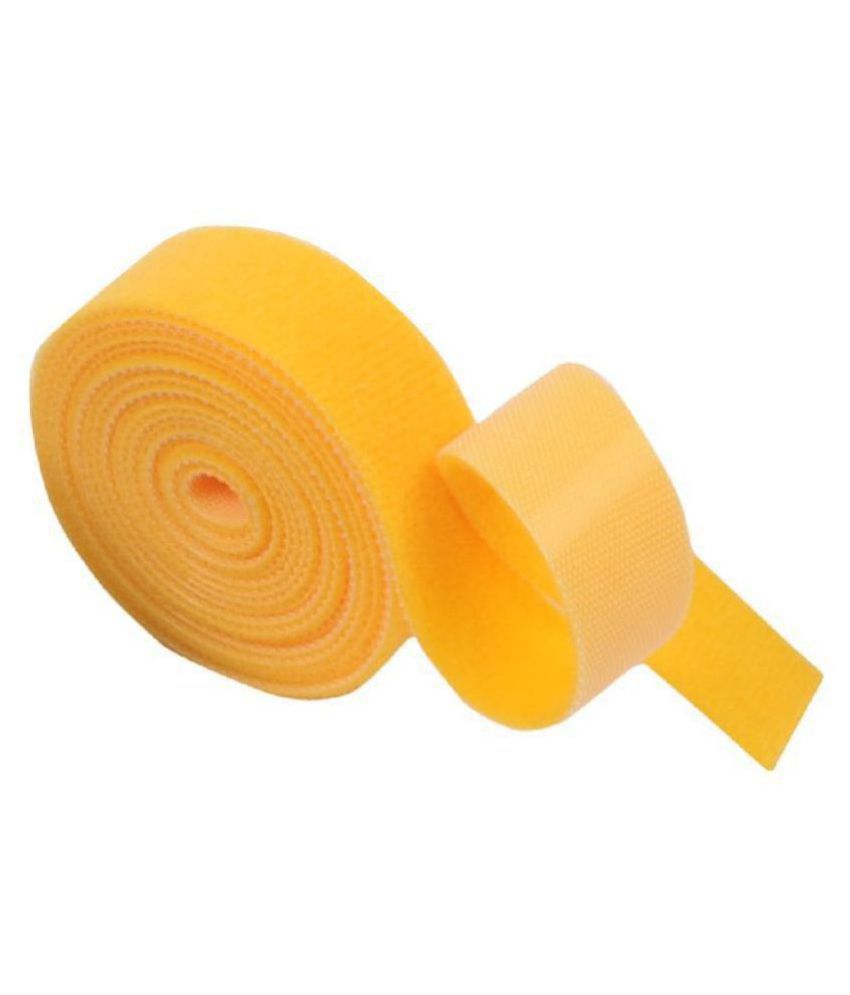     			Vardhman Self Gripping Double Sided Hook and Loop fastener Tape, Reusable, 20 mm, Pack of 2 mts , color Yellow Stick-on Velcro  (Yellow)