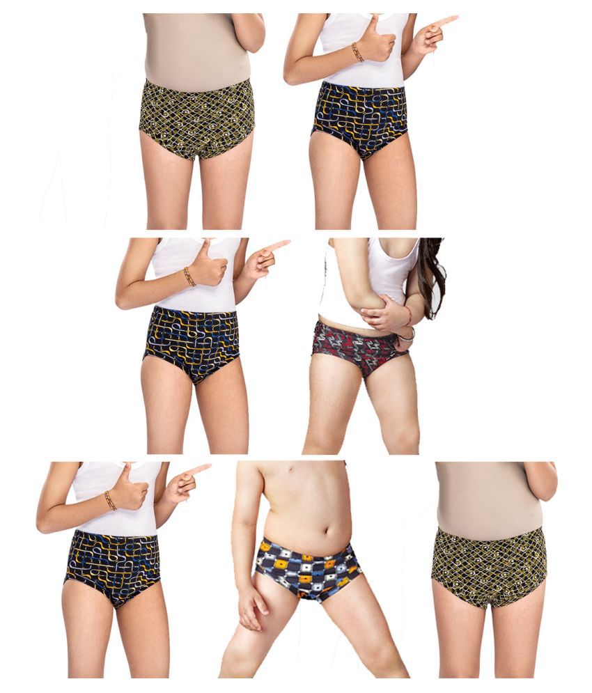     			Dixcy Crazy Cotton Printed Multicolour Jetty/Panty/Underwear/ for Kids/Boys/Girls - Pack of 7