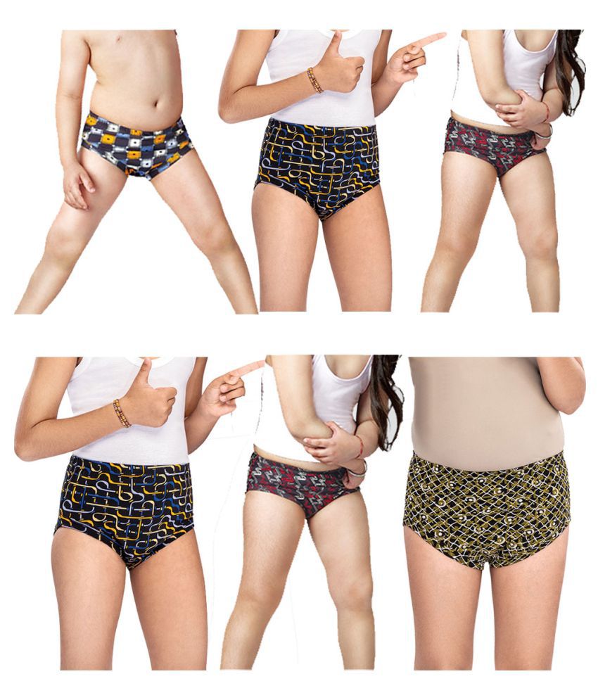     			Dixcy Crazy Cotton Printed Multicolour Jetty/Panty/Underwear/ for Kids/Boys/Girls - Pack of 6