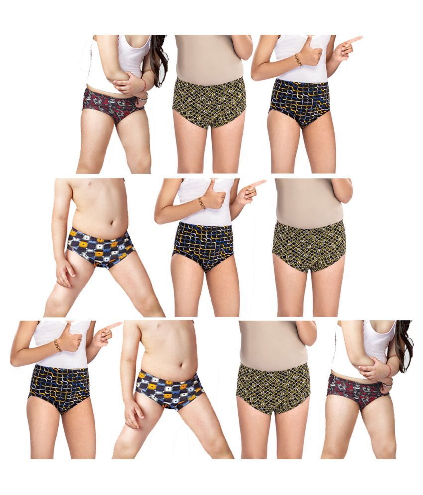     			Dixcy Crazy Cotton Printed Multicolour Jetty/Panty/Underwear/ for Kids/Boys/Girls - Pack of 10