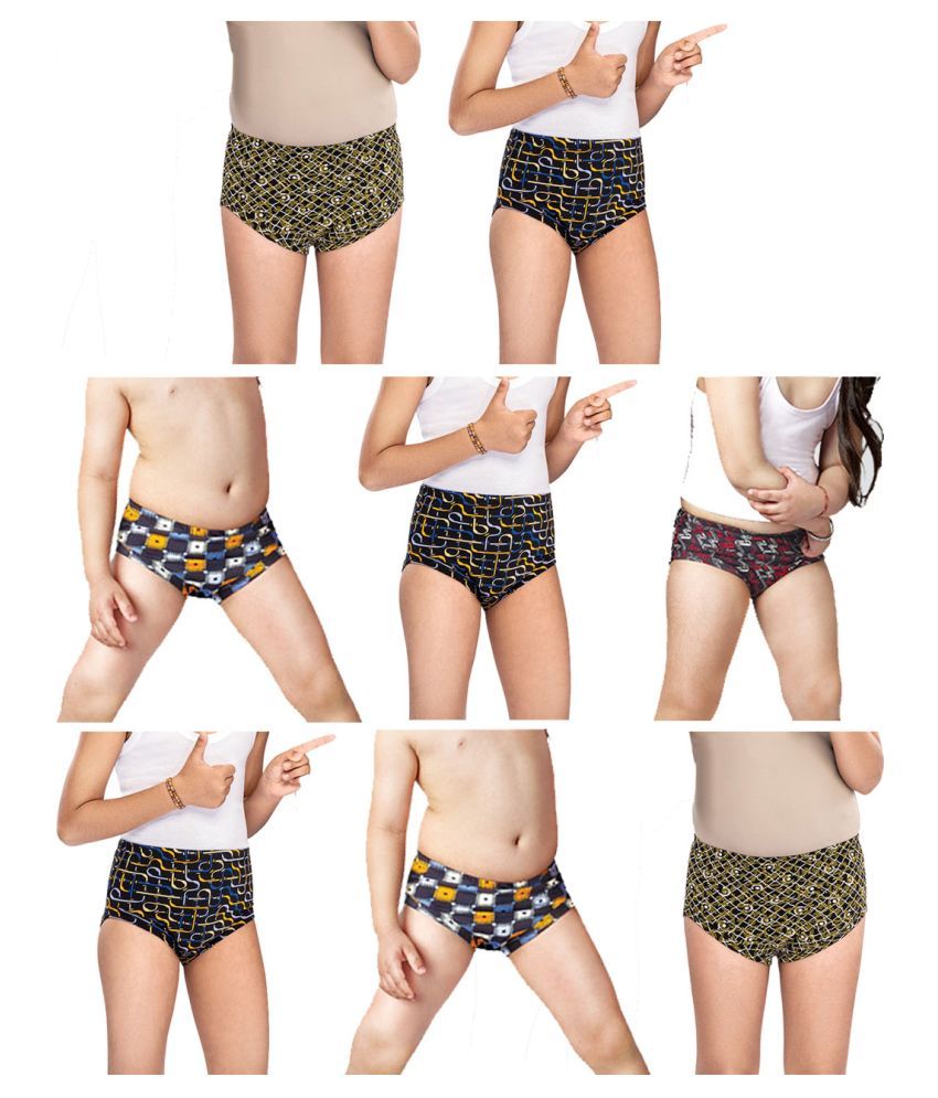     			Dixcy Crazy Cotton Printed Multicolour Jetty/Panty/Underwear/ for Kids/Boys/Girls - Pack of 8