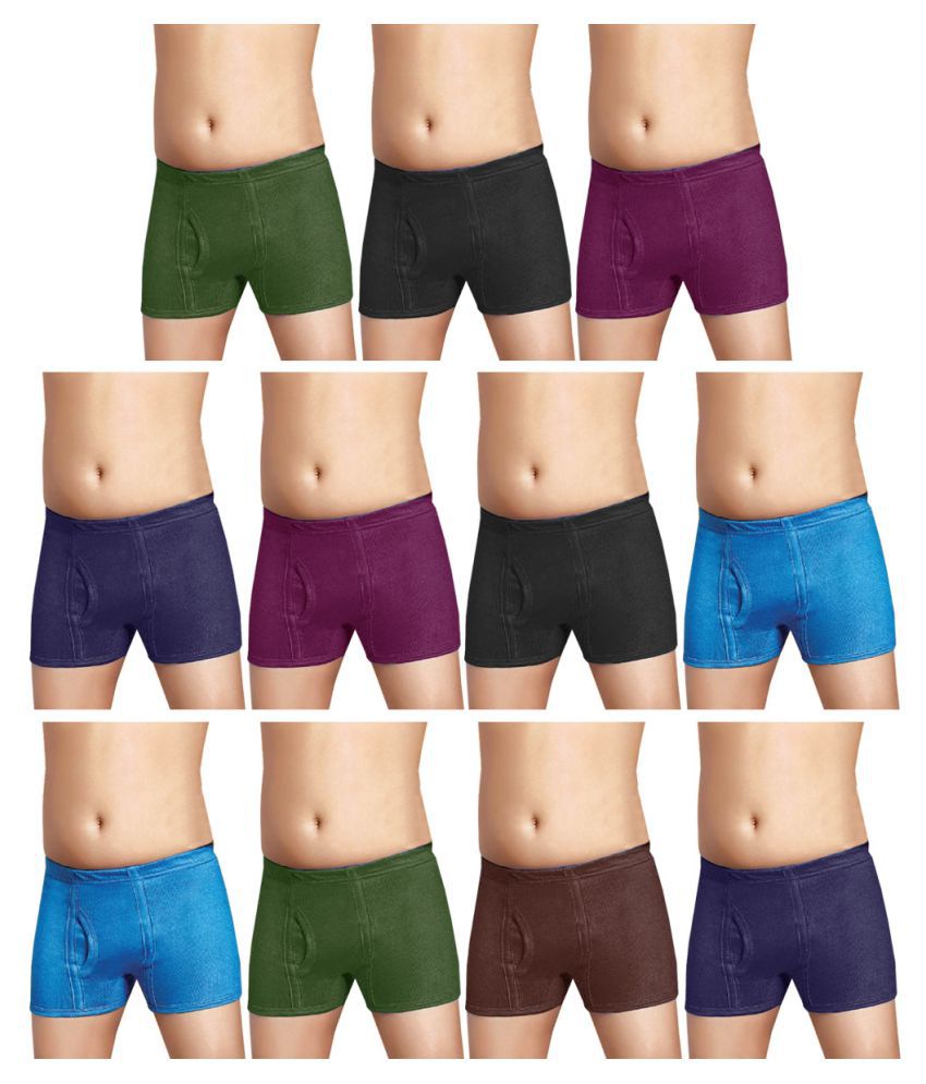     			Dixcy Josh Fine Cotton Solid/Plain Multicolour Trunk/Bloomer/Underwear/ for Kids/Boys - Pack of 11