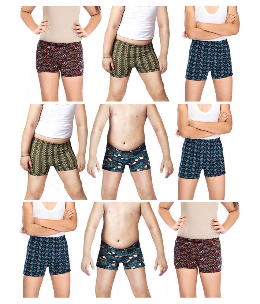     			Dixcy Scott Crazy Cotton Printed Multicolour Drawer/Bloomer/Underwear/ for Kids/Boys/Girls - Pack of 9