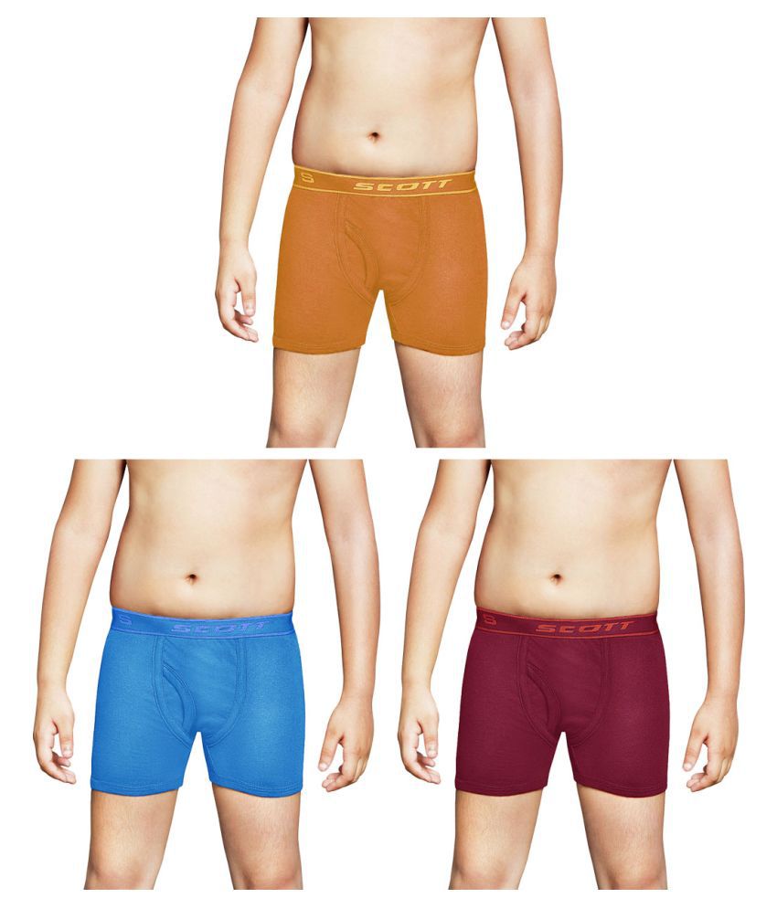     			Dixcy Scott Cross Cotton Solid/Plain Multicolour Trunk/Bloomer/Underwear/ for Kids/Boys/Girls - Pack of 3