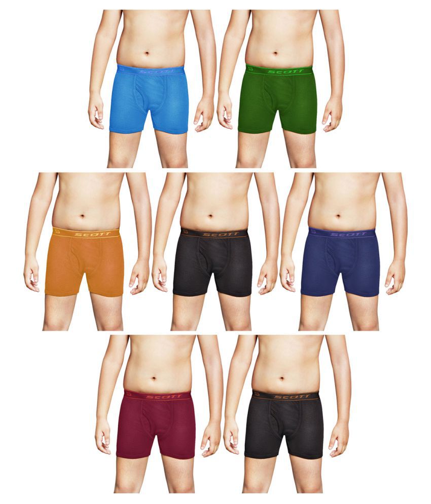     			Dixcy Scott Cross Cotton Solid/Plain Multicolour Trunk/Bloomer/Underwear/ for Kids/Boys/Girls - Pack of 7