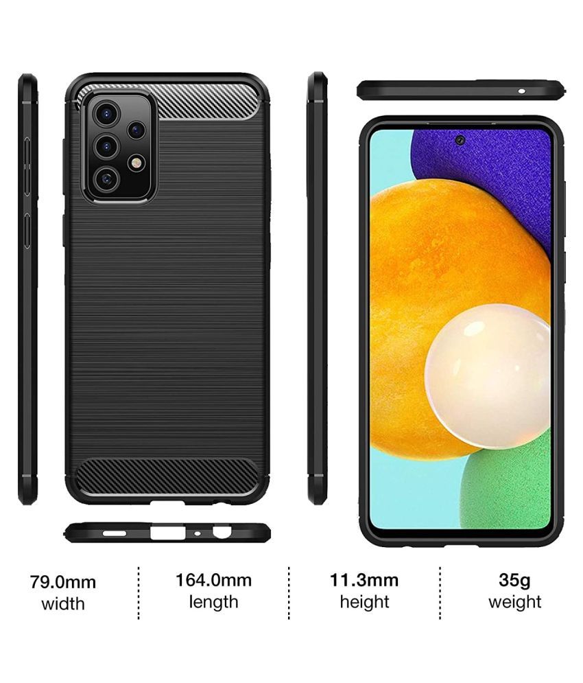 Samsung Galaxy A52 Shock Proof Case mobilegenics Black Plain Back