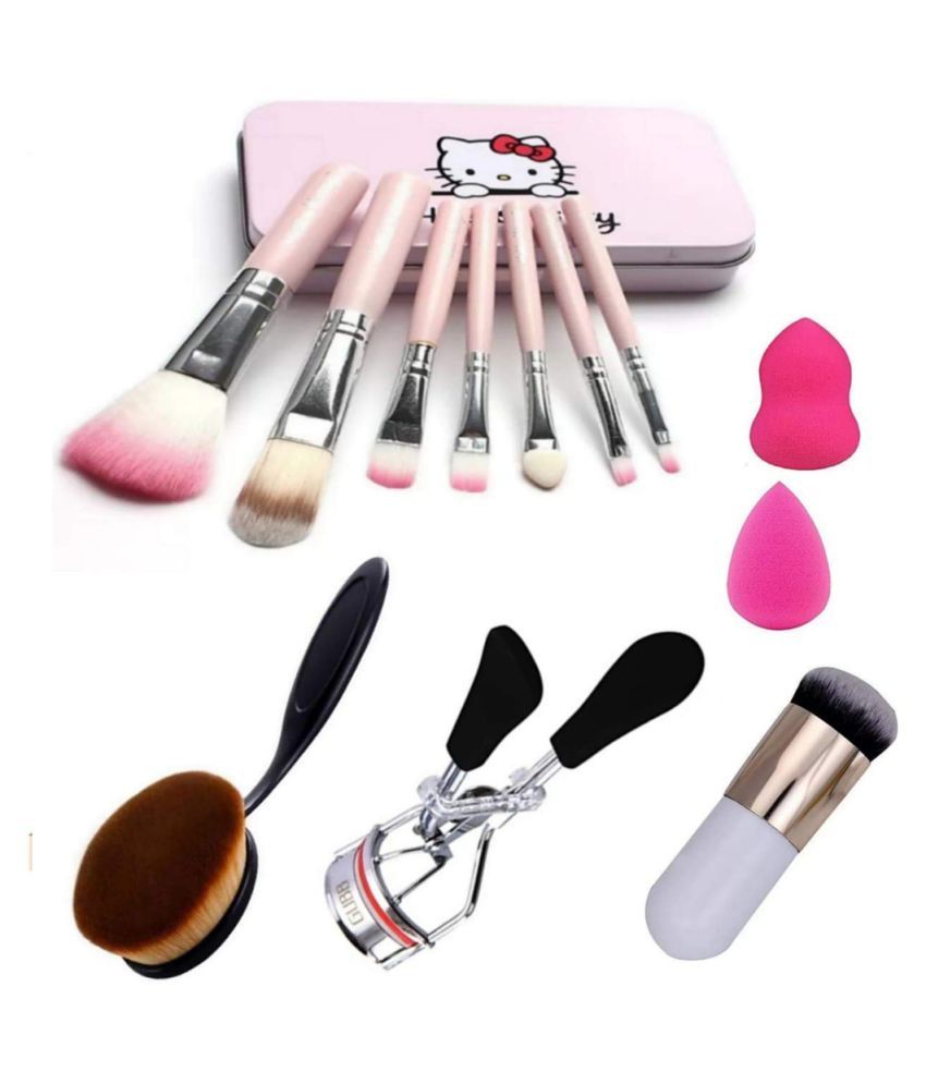     			Adbeni Face Makeup Combo of Brush pc with 2pc  Blender + 2 type Makeup  Brush Eyes 200