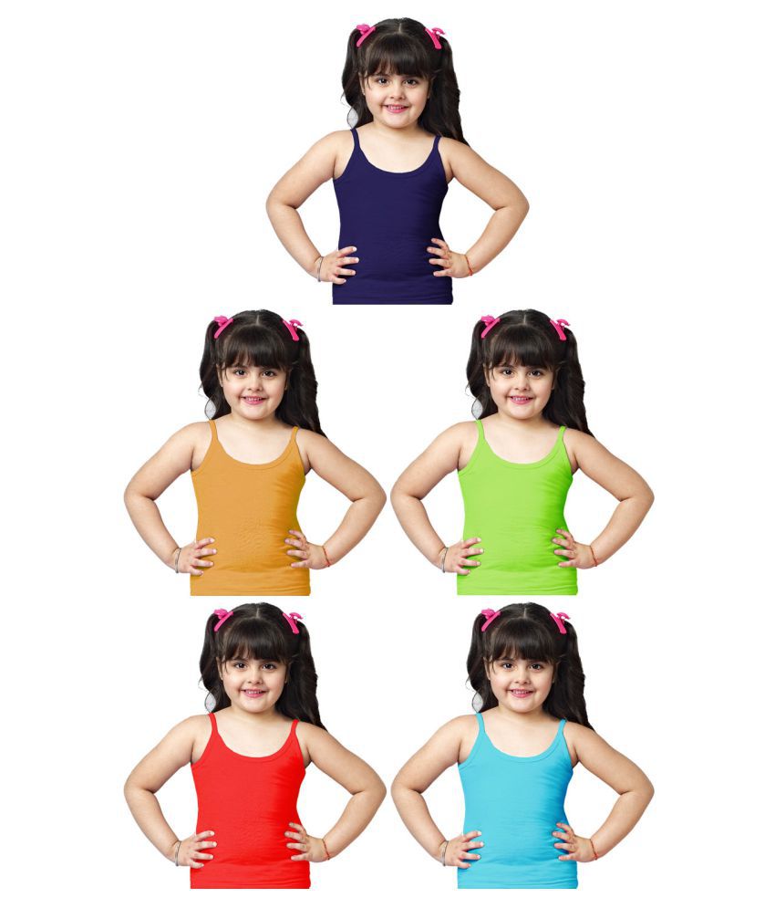     			Dixcy Slimz Pinky Cotton Multicolored Printed Girls Camisole - Pack of 5
