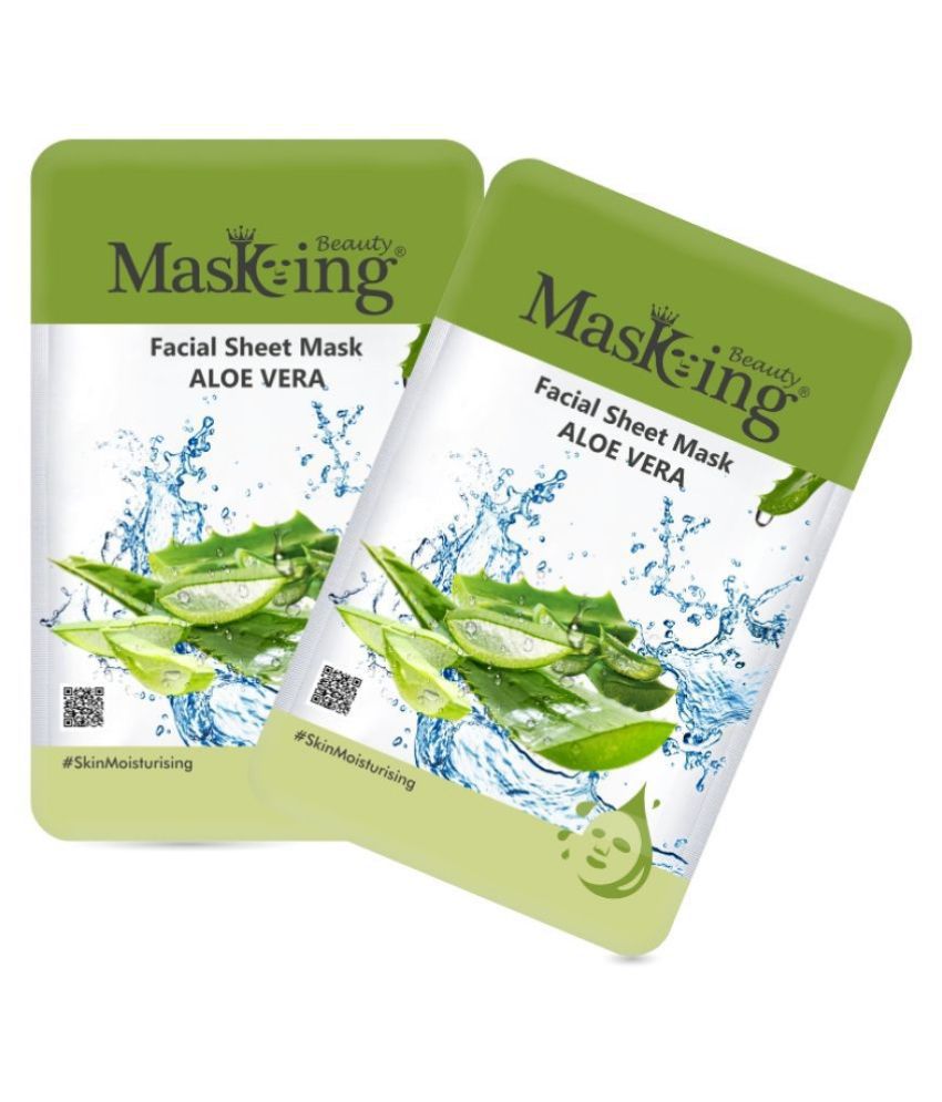     			Masking Beauty Aloe Vera Face Sheet Mask Masks 50 ml Pack of 2