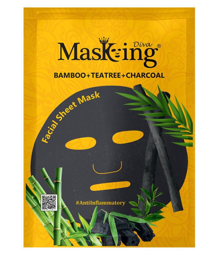     			Masking Diva Bamboo, Teatree and Charcoal Face Sheet Mask Masks 25 ml
