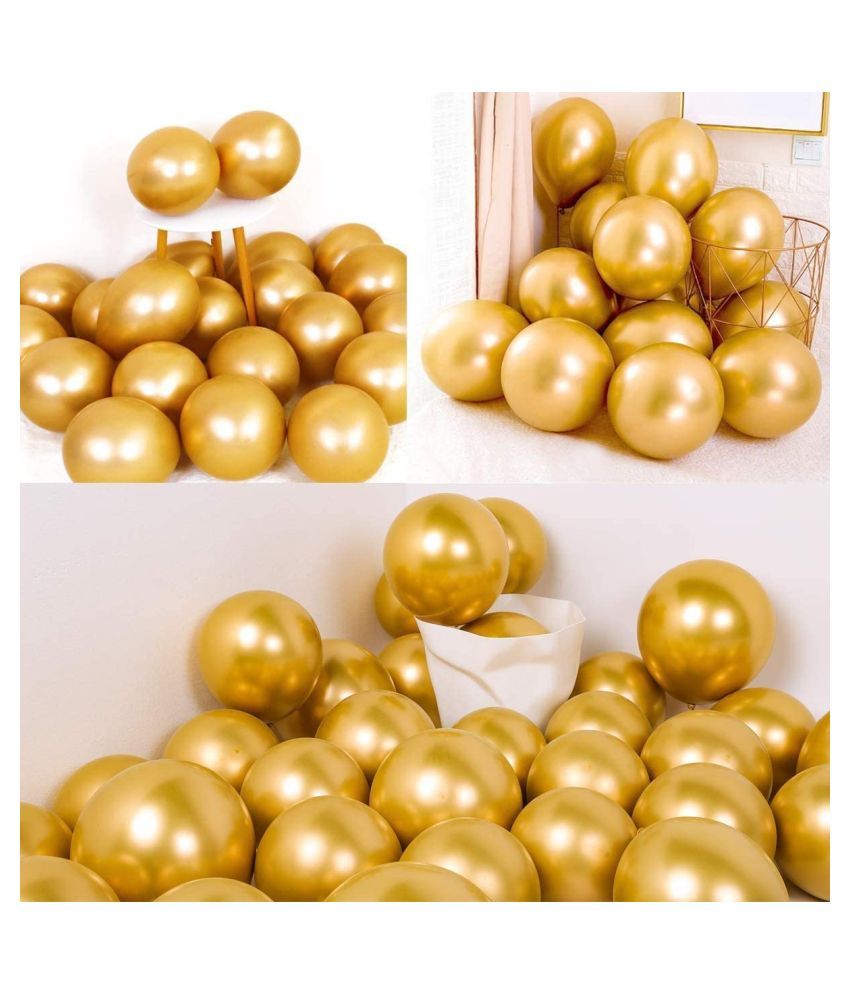 Zyozi Party Decoration Pack Of 50 10 Inches Gold Metallic Latex Balloons Gold Metallic Party Balloons Birthday Helium Balloons For Birthday Wedding Engagement Anniversary Party Decorations Buy Zyozi Party Decoration Pack