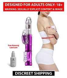NAUGHTY NIGHTS 6 Frequency Thrusting + Vibrating + Head Rotating Dildo Vibrator Sex Toys For Women + Free Lubricant