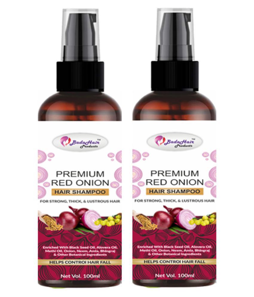     			BadaHair Premium Red Onion Hair Shampoo For Hair Growth Set Of 2 Shampoo 200Ml Ml Pack Of 2