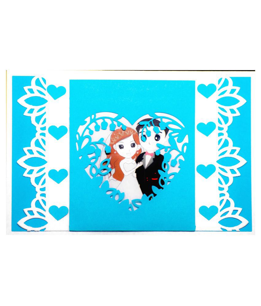     			AanyaCentric Handmade Sky Blue Greeting Card for Husband Wife Boyfriend Girlfriend Lover