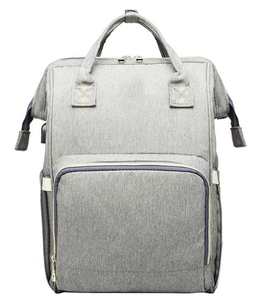     			House Of Quirk Gray Diaper Bags - 1 Pc