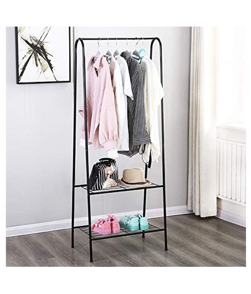 House of Quirk Storage Shelves Wrought Iron Coat Rack Floor Hanger ...