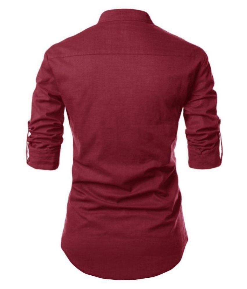 linen maroon shirt