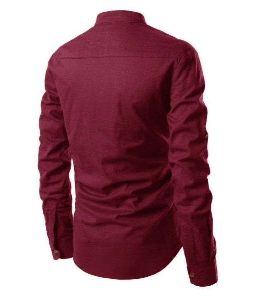 linen maroon shirt