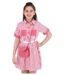 Cutecumber Georgette Shirt Dress For Girls ( Pack of 1 , Red )