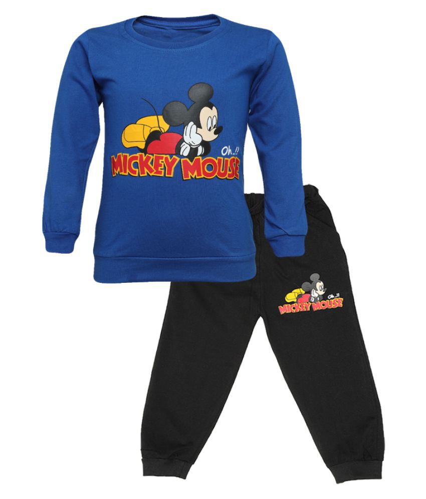     			CATCUB Kids Cotton Mickey Mouse Printed Clothing Set (Blue)