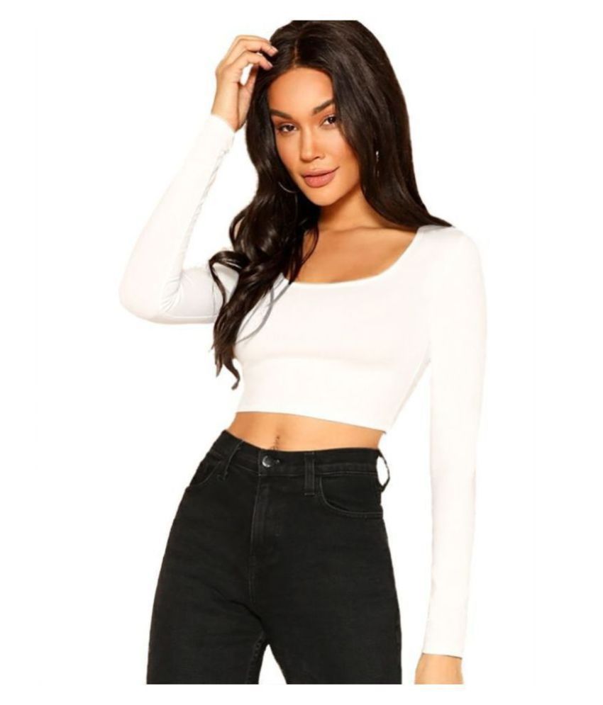 THE BLAZZE Cotton Crop Tops - White - Buy THE BLAZZE Cotton Crop Tops ...