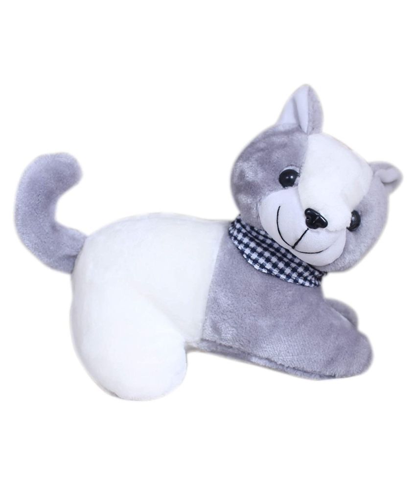     			Tickles Cat Soft Stuffed Animal Plush Toy for Girls Boys Baby and Kids (Color: Grey Size: 28 cm Made in India)