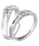 Silver Plated Solitaire Adjustable Couple ring  for Men and WomenCouple ring for Girls and Boys-2 pieces