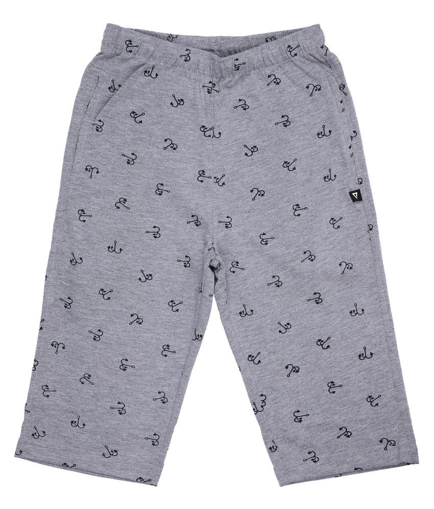     			Proteens Boys Grey printed Capris