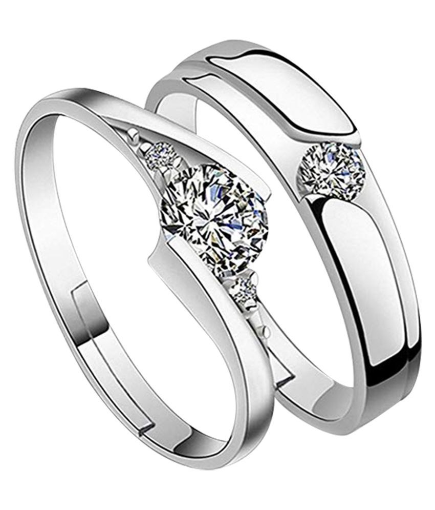     			ShreejiHuf - Silver Couple Ring (Pack of 1)
