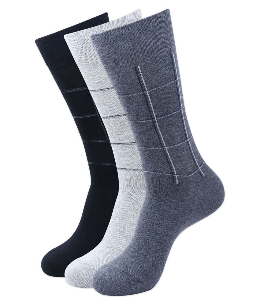 Balenzia - Cotton Men's Checks Multicolor Full Length Socks ( Pack of 3 )