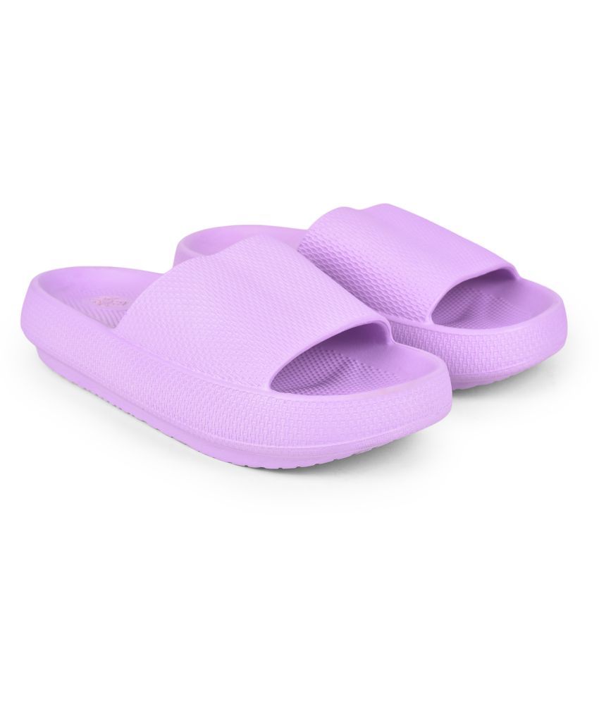 purple slides women's