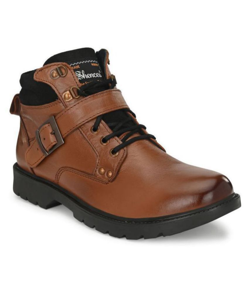     			SHENCES Tan Casual Boot