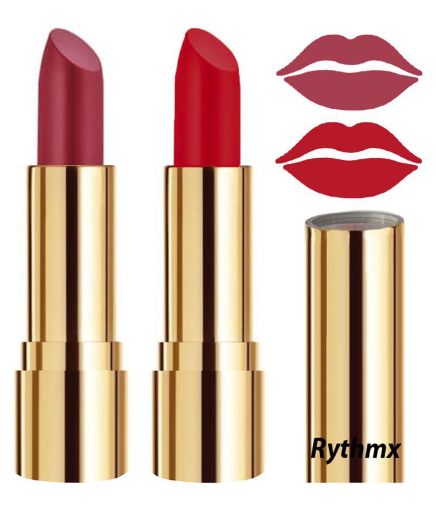     			Rythmx Pink,Red Matte Creme Lipstick Long Stay on Lips Multi Pack of 2 8 g