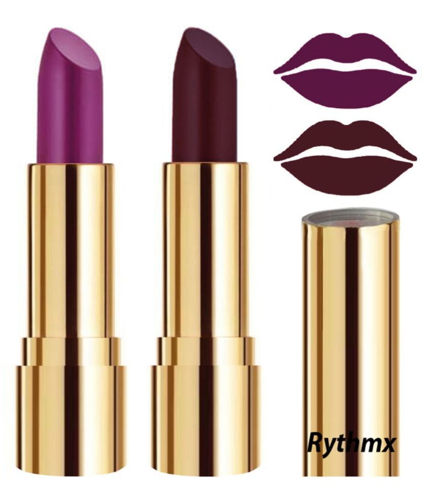     			Rythmx Purple,Wine Matte Creme Lipstick Long Stay on Lips Multi Pack of 2 8 g
