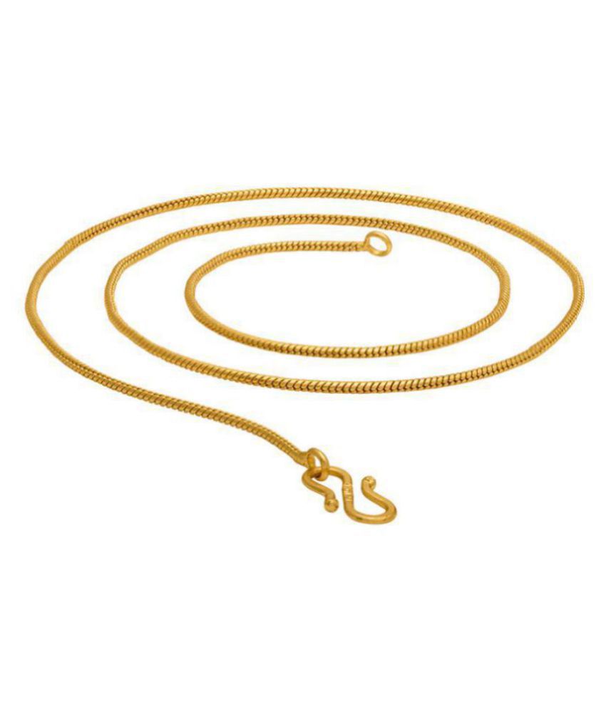     			shankhnaad  gold plated snak type smooth chain for men or women