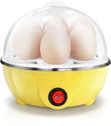 Presto Egg Boiler Electric Automatic Off 7 Egg Poacher for Steaming, Cooking Also Boiling and Frying, Multi Colour