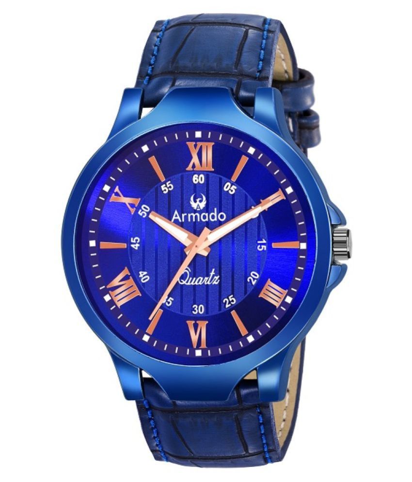     			Armado - Blue Leather Analog Men's Watch