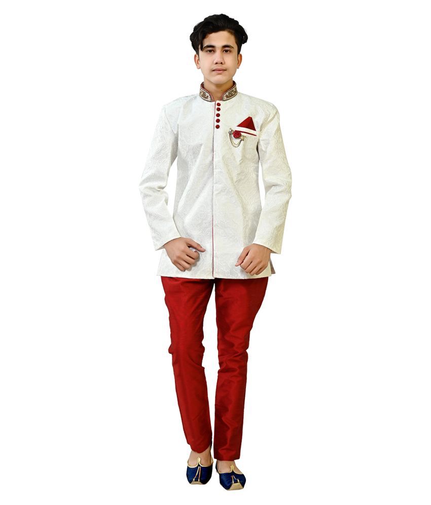     			J D Creation Polyester Sherwani For Boys ( Pack of 1 , Maroon )