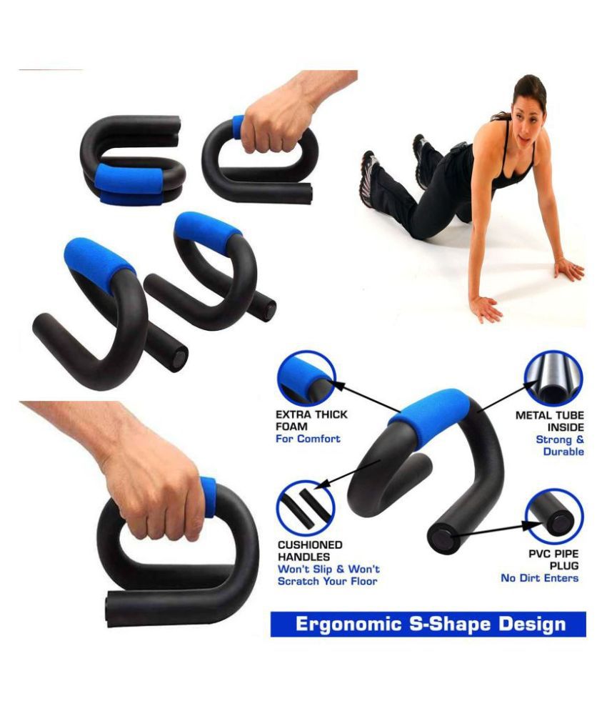 Push Up Bars Stand Foam Grips Handle Set Chest Press Gym Fitness Muscle Exercise 