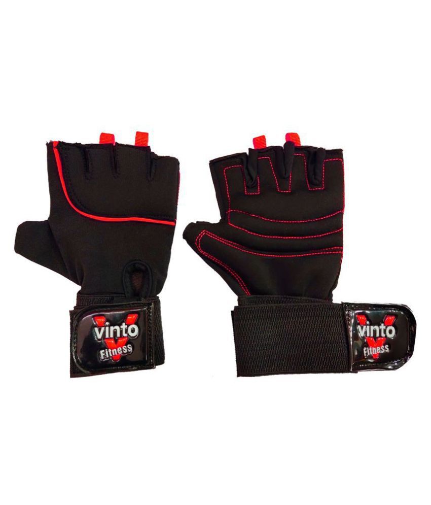    			VINTO Fitness Comfortable Neoprene Gym Gloves Black RED